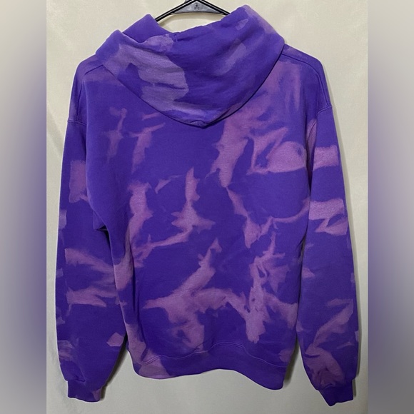 Hanes Eco smart purple bleach dyed hoodie - Picture 3 of 4